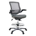 thumbnail image 2 of Modway Edge Modern Vinyl Drafting Chair, Gray, 2 of 11