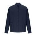 thumbnail image 3 of Chiccall Mens Button Down Shirts Long Sleeve Lapel Shirts Casual Solid Lightweight Work Office Shirts 2025 Fall Fashion, 3 of 6