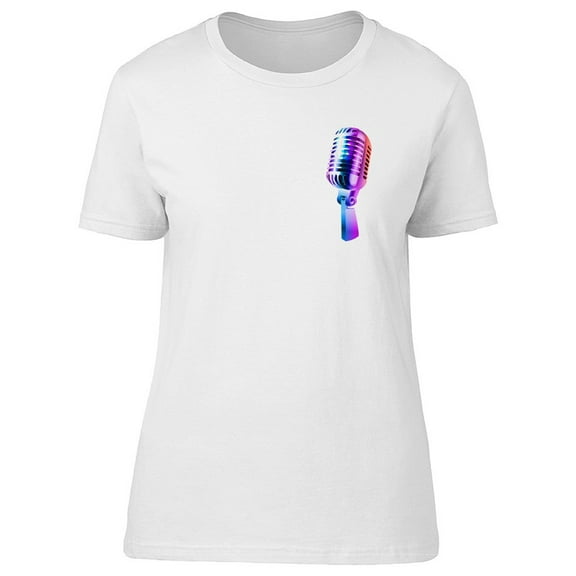 Retro Microphone T-Shirt Women -Image by Shutterstock, Female Medium