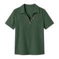 thumbnail image 6 of Jerdar Women's Casual Linen Blouse Collared V-Neck Short Sleeve Button Detail Curved Hem Summer Top XXL, 6 of 6