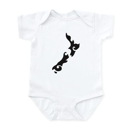

CafePress - NZ New Zealand Map Tattoo Style Body Suit - Baby Light Bodysuit Size Newborn - 24 Months