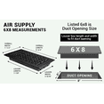 thumbnail image 4 of Achtek Air Supply Vent 6"x 8" Duct Opening (Overall 7-1/2" x 9-3/4") Solid Cast Aluminum Register Cover | Powder Coated, 4 of 6