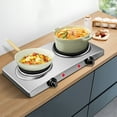 thumbnail image 3 of Costway 1800W Double Hot Plate Electric Countertop Burner Stainless Steel 5 Power Levels, 3 of 10