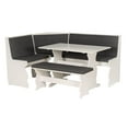 thumbnail image 1 of Linon Natasha Corner Nook Dining Set Charcoal Gray Fabric Seats in White Wood, 1 of 15