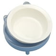 thumbnail image 4 of Comederos elevados de cerámica para gatos, inclinados y con soporte para evitar derrames, color azul, 4 of 14