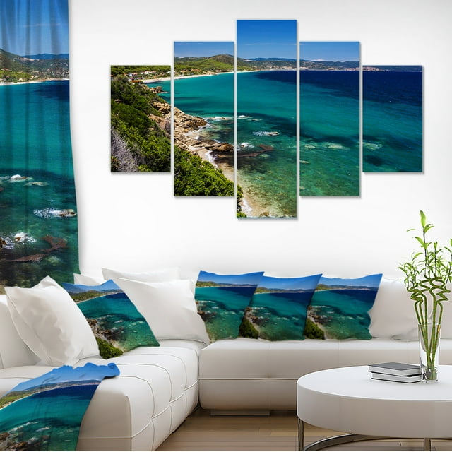 Beautiful Greek Beach of Sea - Seashore Canvas Art Print