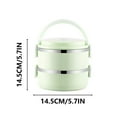 thumbnail image 3 of YIKA Tupperware Container Portable Lunch Box Circular Fresh-keeping Box Stainless Steel Insulated Student Office Worker Lunch Box Bento Boxes Kitchen Storage Green, 3 of 6