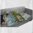 thumbnail image 6 of Camper Soft Flannel Fleece Throw Blanket, Cartoon Tent and Hippie Style Caravan in the Mountains Countryside Activities, Cozy Plush for Indoor and Outdoor Use, 70" x 90", Multicolor, by Ambesonne, 6 of 6