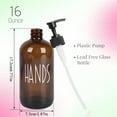 thumbnail image 3 of 2 Pack Glass Soap Dispenser, Bathroom Hand Soap Dispensers with Stainless Steel Pump, 17 Fl Oz Kitchen Hand and Dish Soap Dispenser Set, Modern Vintage Liquid Brown Soap Dispensers Bottle, 3 of 11