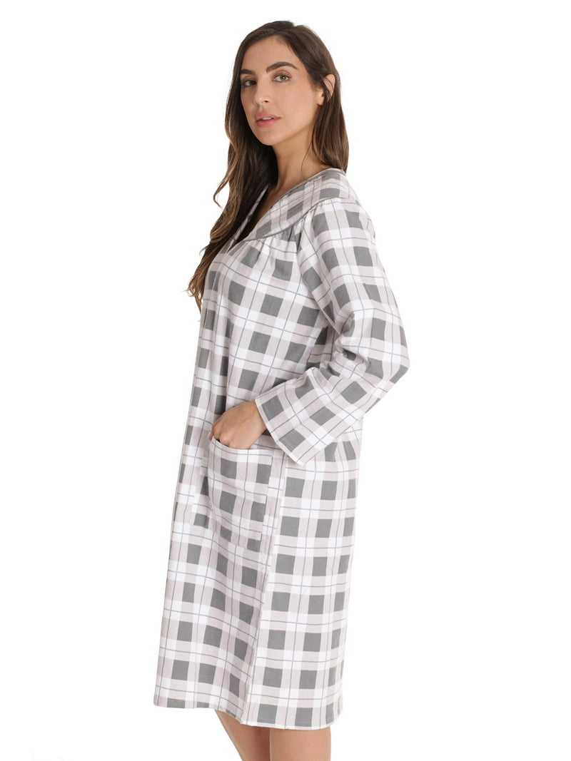 ジャケット・アウター GOWN/ COAT / COTTON. FLANNEL. TEXTILE Dreamcrest Women's Snap-Front House Coat Flannel Duster Robe