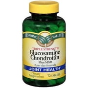 Spring Valley Triple Strength + Glucosamine Chondroitin + MSM Dietary Supplement 72 Count
