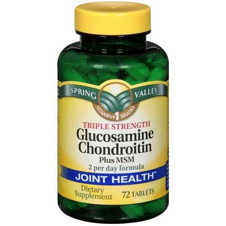 Spring Valley Triple Strength + Glucosamine Chondroitin + MSM Dietary Supplement 72 Count