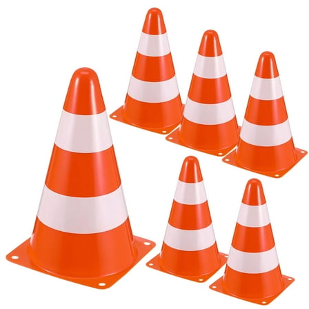 UPKOCH 6Pack Stackable Warning Cones Safety Traffic Cones In Orange For Traffic Management Usage