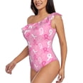 thumbnail image 2 of Haiem Breast Cancer Awareness (3) Women's One Piece Swimsuits Tummy Control One Shoulder Bathing Suits Ruffle Swimwear-Medium, 2 of 8