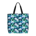 thumbnail image 1 of Disketp Blue Lotus Flower Bolsa Tote de Lona para Mujer, Bolso de Hombro y Cruzado con Cierre de Cremallera, 1 of 7