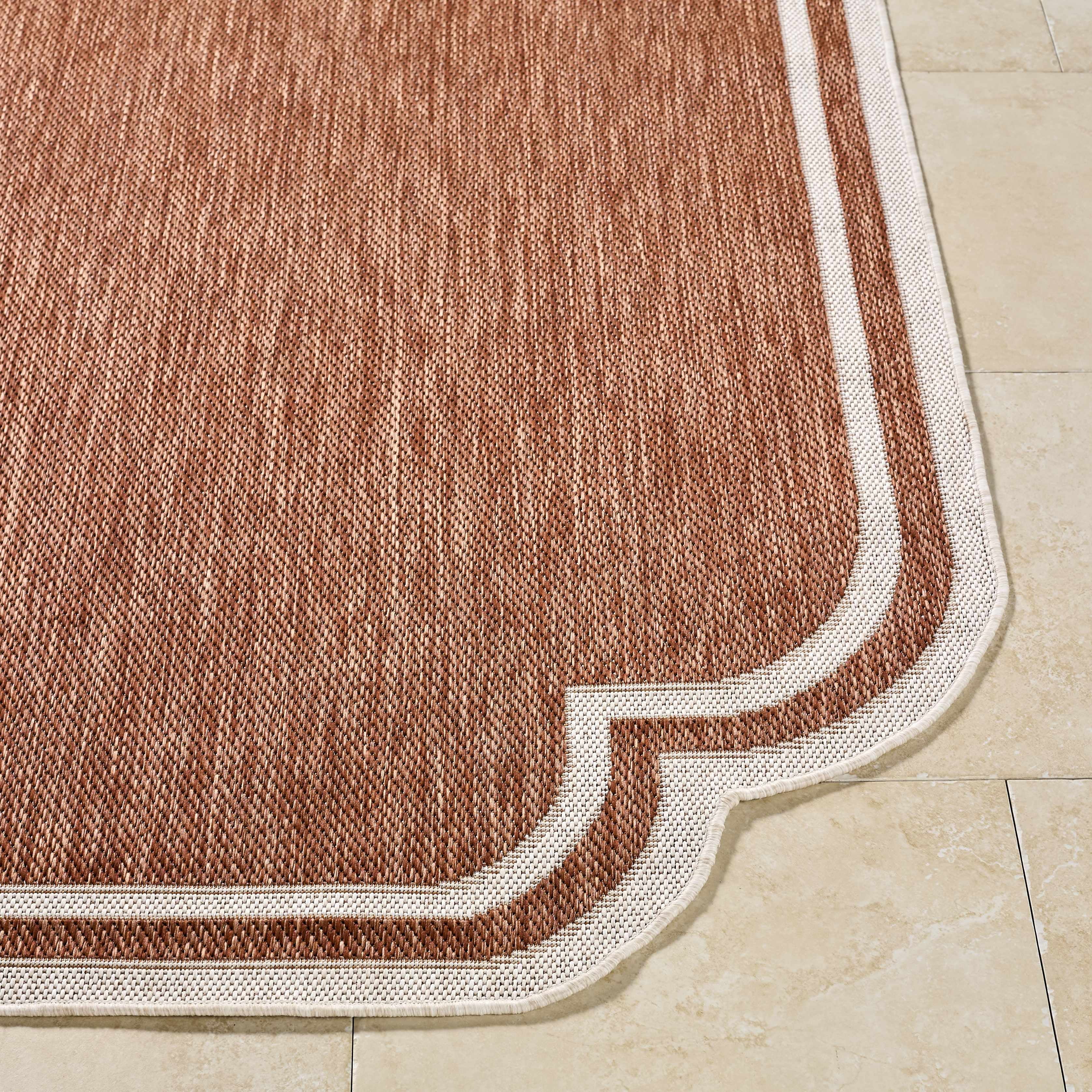 BoutiqueRugs Arnola Traditional Runner Rug - Outdoor Safe - Burnt Orange, Cream - 2'7" x 7'3" Runner