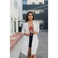 thumbnail image 3 of Womens Open Front Draped Slouchy Pocket Long Cardigan, 3 of 3