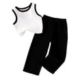 thumbnail image 1 of Pantalones de Verano para Niños Pequeños Estilo Color Sólido sin Mangas Chaleco Y Pantalones Largos, Lindo Conjunto de Verano para Niños de Dos Piezas, 1 of 5