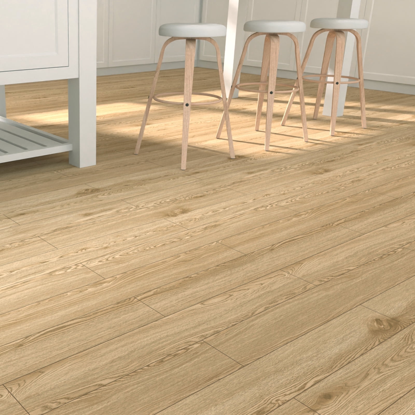 Vinyl Flooring Roll PVC Thickened Peel and Stick Floor Wood Plank Self Adhesive Flooring DIY 23.6" X 118" Nature Wood