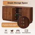 thumbnail image 5 of Rumiiro Modern 67'' Sideboard Buffet Cabinet with Storage, 4 Arched Doors, 2 Adjustable Shelves, Brown, 5 of 7