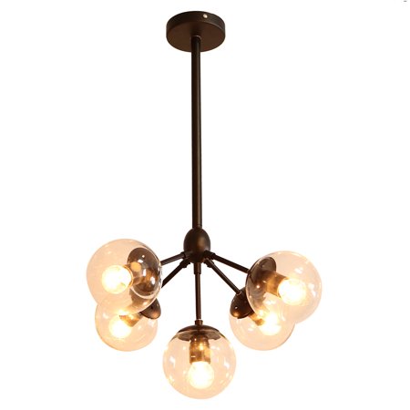 Enthen 5 Light Orb Black Chandelier Includes Edison Bulbs Com Enthen 5 Light Orb Black Chandelier Includes Edison Bulbs