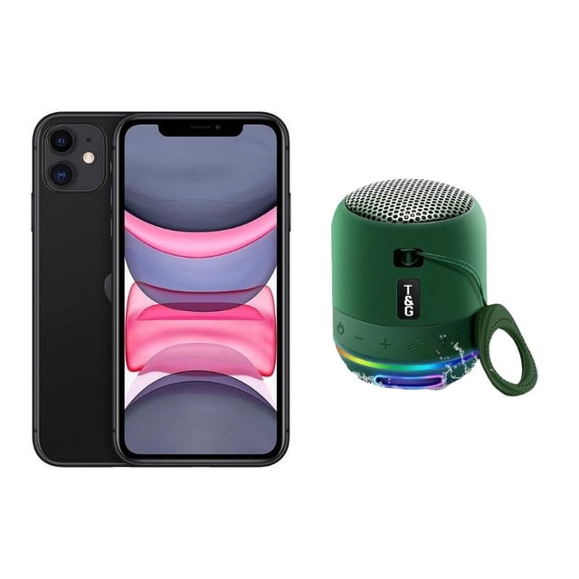 Smartphone iPhone 11 Reacondicionado 64gb Negro + Mini Bocina Apple iPhone MWKY2LL/A
