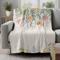 thumbnail image 2 of Eucalyptus Leaves Floral Blanket Soft Cozy Warm Throw Blanket for Couch, Plush Fuzzy Flannel Fleece Blankets for Sofa, Spring Rustic Botanical Flowers Bed Blankets Lightweight Gifts for Men, 50"x80", 2 of 9