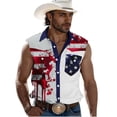 thumbnail image 3 of BVOFAR 4th of July Tank Tops for Men Casual American Flag Stars and Stripes Graphic Tees Button Down Patriotic Sleeveless Shirts with Pockets 250th Anniversary USA Tops White XXL, 3 of 6