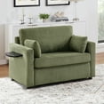 thumbnail image 4 of Harper & Bright Designs Pull Out Couch Bed with Mattress, Twin Size Convertible Sofa Bed with Foldable Side Table, Loveseat Sleeper for Living Room Apartment, Green, 4 of 15