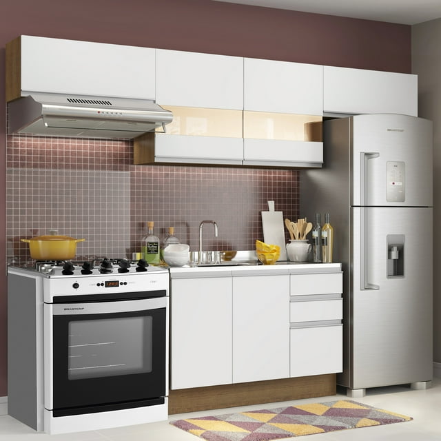 Cocina Integral 280cm Marrón/Blanco Marina Madesa 01
