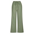 thumbnail image 5 of REALiKUN Cotton Linen Pants Women Bootcut Linen Wide Leg Pants Elastic High Waisted Trousers Palazzo Pants Baggy Lounge Pants, 5 of 5