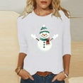 thumbnail image 2 of successthop Womens Christmas Tops Funny Graphic Snowman Plus Size 3/4 Sleeve Clothes Oversized Crewneck Party Shirt, 2 of 5