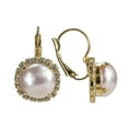 thumbnail image 4 of Swarovski HALO Lever back Earrings 12mm Rosaline Pearl and Crystal Nickel Free&nbsp;, 4 of 4