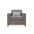 thumbnail image 2 of Michael Amini Brooklyn Walk Wood & Fabric Accent Chair in Gunmetal Gray, 2 of 6