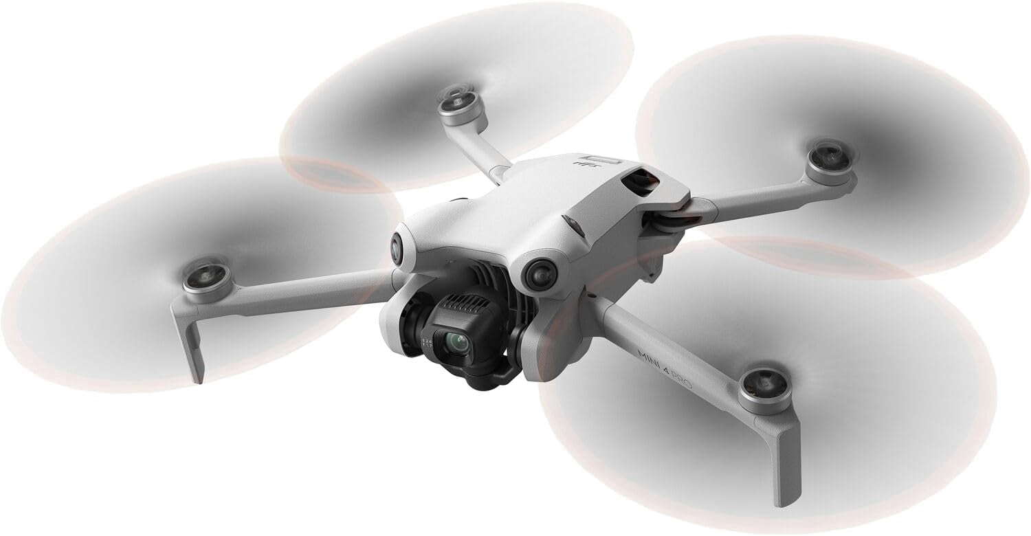 DJI Mini 4 Pro Drone Fly More Combo with RC 2 Controller (With Screen) Folding Drone with 4K Video, Under 249g, Vision Sensing 3 Batteries Bundle with 128GB Memory Card, 2 Year Warranty