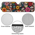 thumbnail image 7 of Psesaysky Front Windshield Sun Shade Sugar Skull Sunflower Foldable Car Sun Shade Fit for SUV Truck Off-road Vehicle, Keep Car Interior Cooler, 7 of 7