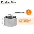 thumbnail image 2 of Hex End Cap 304 Stainless Steel Nut, NPT 1" Female Thread Pipe Fitting, 2 of 7
