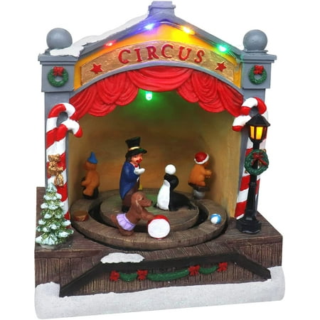 Christmas Village Tabletop Circus Pre-lit Winter Snow Village Perfect Addition to Your Christmas Indoor Home Decorations Great Centerpiece for Your Collection