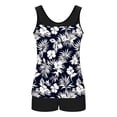 thumbnail image 5 of Aboser Womens High Waisted Tankini Bathing Suits Funny Hawaii Tropical Print Swimsuits Tummy Control 2 Piece Beachwear Mesh Swim Top with Buttom Multicolor M, 5 of 6