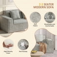 thumbnail image 6 of Hawsaiy 75" Pet-Friendly Cat-Scratch Fabric Loveseat Sofa with Wide Armrests & Removable Pillows, No Assembly Foam Couch, Vacuum Packed, High-Density Support, Gray, 6 of 9