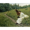 thumbnail image 3 of Gerhard Munthe 18x15 Black Modern Framed Museum Art Print Titled - Idyll (1886), 3 of 5