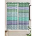 thumbnail image 5 of Purple Green Boho Bathroom Window Curtain, Vintage Ethnic Tribe Abstract Art Light Filtering Coffee Kitchen Curtains, Bedroom Living Room Curtains 2 Panel 84"x63", 5 of 6