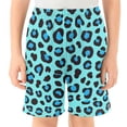 thumbnail image 2 of Blue Leopard Print Pattern Athletic Shorts Breathable with Comfort Fit Drawstring Casual Sweatshorts Medium, 2 of 9