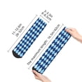 thumbnail image 4 of Pofeuu Blue Squares Print 30cm Socks, Adult Running Hiking Socks for Youth and Adult, 4 of 7