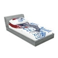 thumbnail image 2 of Ambesonne Japanese Fitted Sheet & Pillow Sham Set, Carp on Flag, Twinxl, White, 2 of 2
