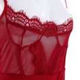 thumbnail image 3 of Mono de malla sin mangas Sexy para mujer de VISgogo, mono transparente de encaje con escote en V y espalda descubierta, pantalones cortos eróticos de una pieza calados para mujer VISgogo moda, 3 of 6