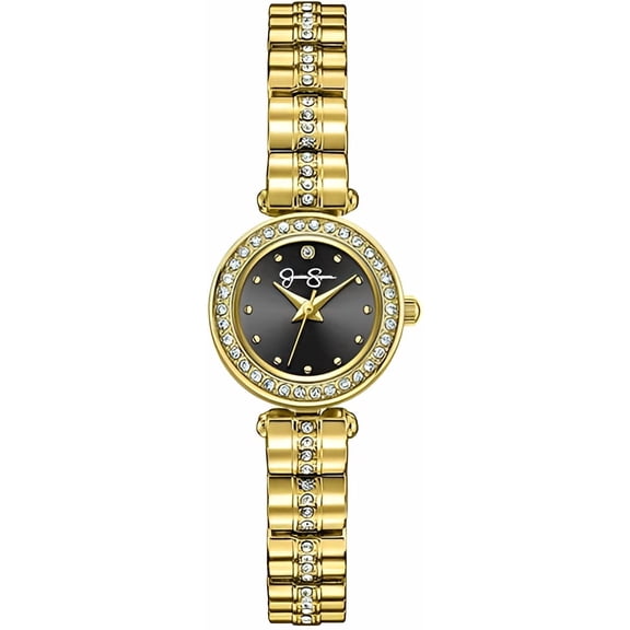 Jessica Simpson Women's Metal Band Watch, Round Crystal Dial, Classic Quartz Movement, Elegant Dress Watch for Women