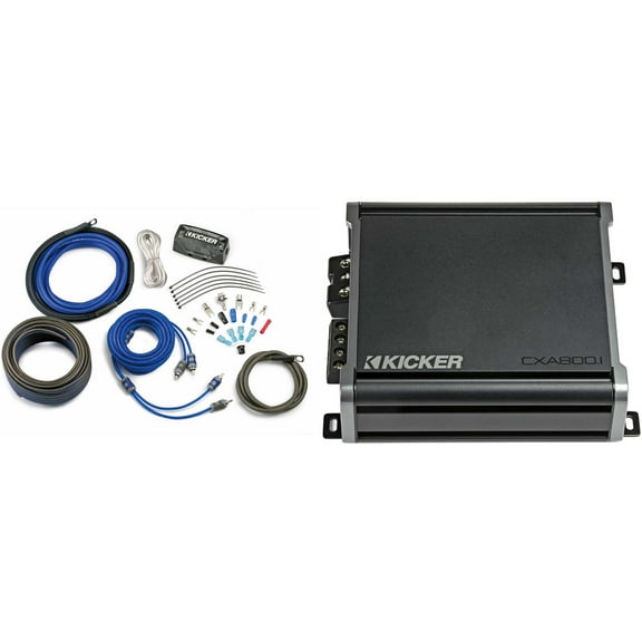 Kicker 46CXA8001 CXA8001 - 800-Watt Mono Class D Subwoofer Amp & CK4 Amp Kit Bundle