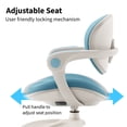 thumbnail image 6 of 2xhome Ergonomic Kids Desk Chair with Rotating Footrest | Growing Office Chair with Adjustable Seat and Lumbar Support| Locking Casters|Removable Washable Upholstery, Blue, Set of 1, 1 piece, 6 of 13