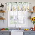 thumbnail image 3 of 2 Pack Eucalyptus Leaf Floral Valance for Window Vintage Yellow Pink Flower Rustic Green Plant Kitchen Valance Rod Pocket Short Curtain Topper Decorative Window Treatment for Living Room 60"x18", 3 of 9